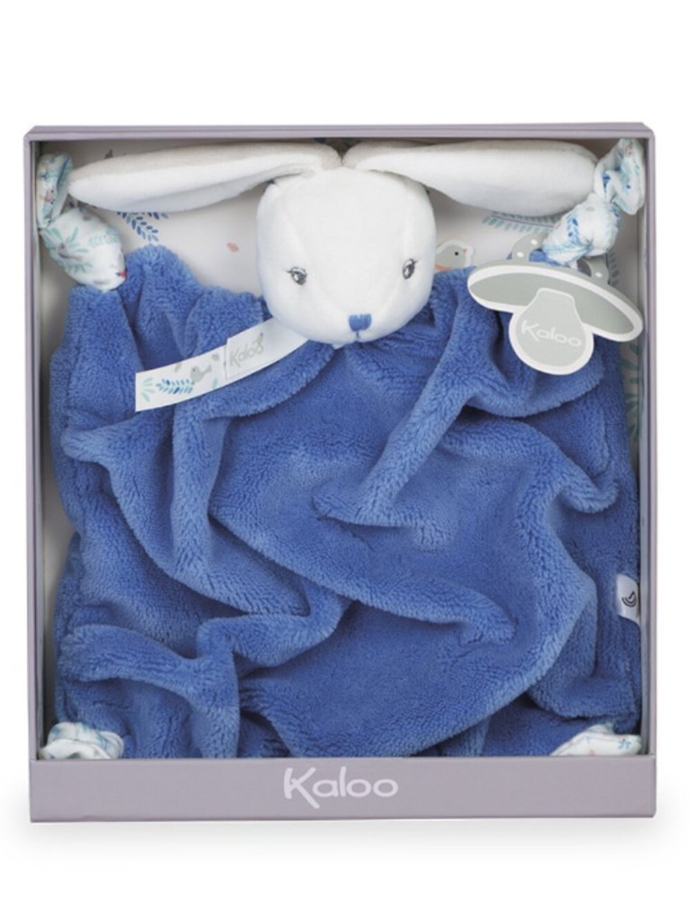 Kaloo Blue Rabbit Bunny Doudou /Lovey/Security blanket w/Gift Box New in Box